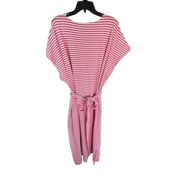 Lands End Women’s Striped Plus Size T-Shirt Dress - Picture 2 of 7